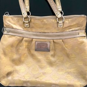 Large Coach “Poppy” Gold Purse